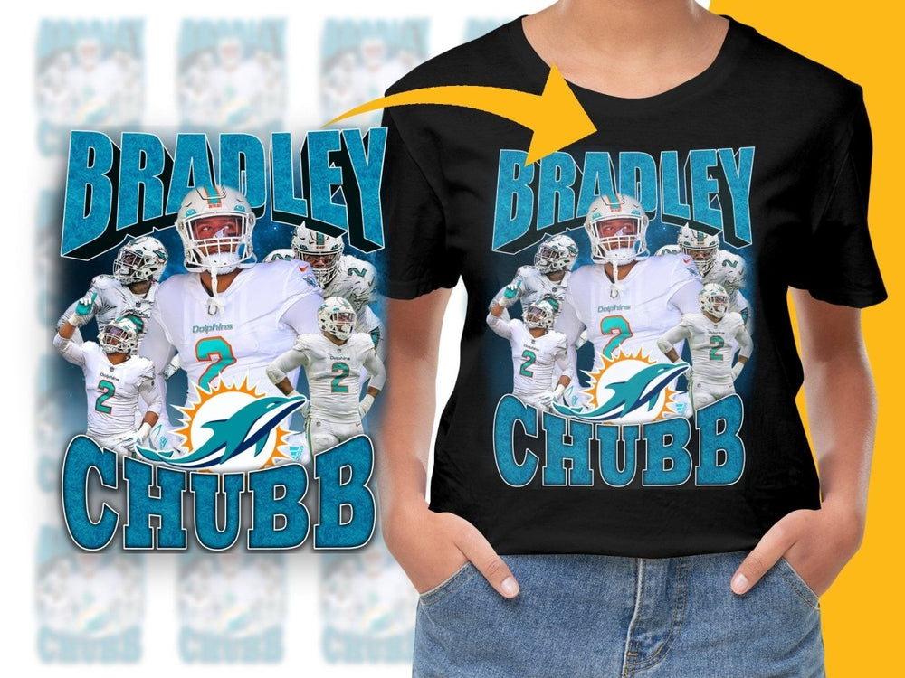 Miami Dolphins Bradley Chubb Action Bootleg PNG File - Teepew