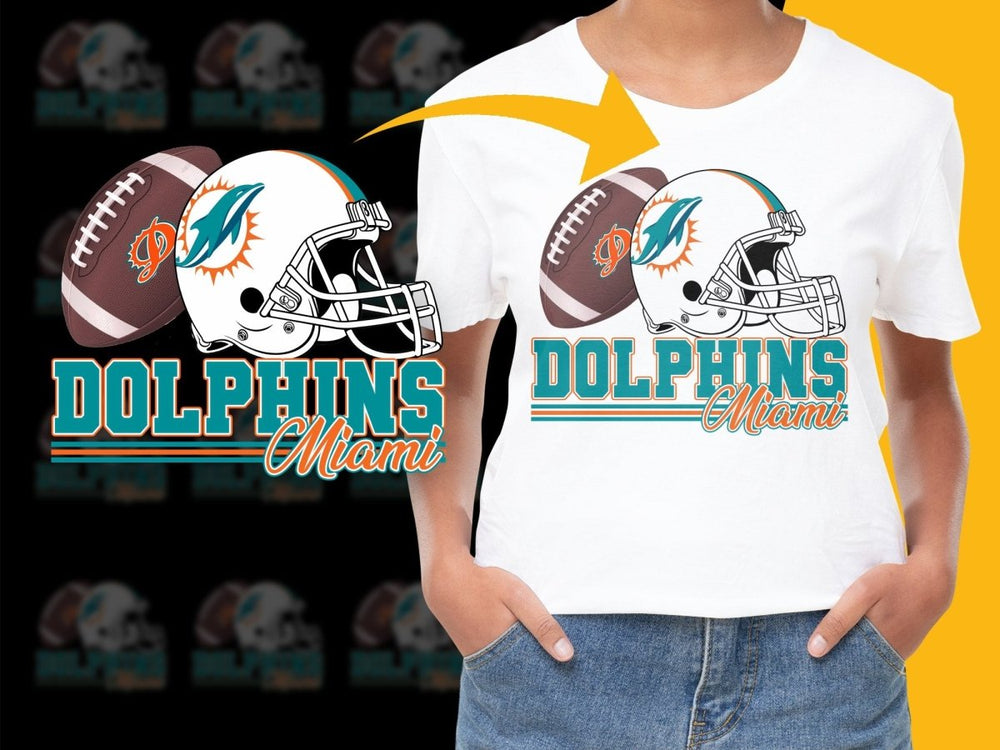 Miami Dolphins Football Graphic Print PNG File - Teepew