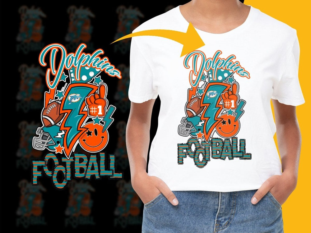 Miami Dolphins Football Themed Graphic PNG File - Teepew
