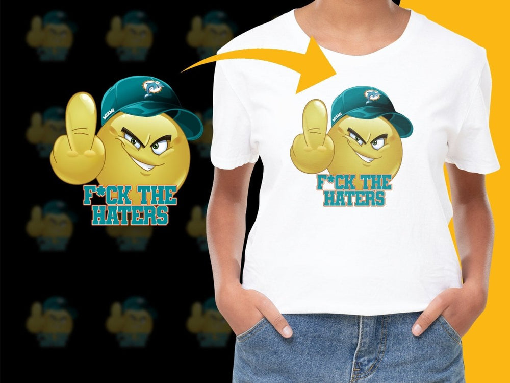 Miami Dolphins Funny Emoji Middle Finger PNG File - Teepew