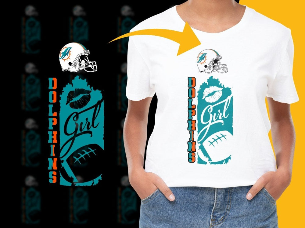 Miami Dolphins Girl Graphic Print PNG File - Teepew