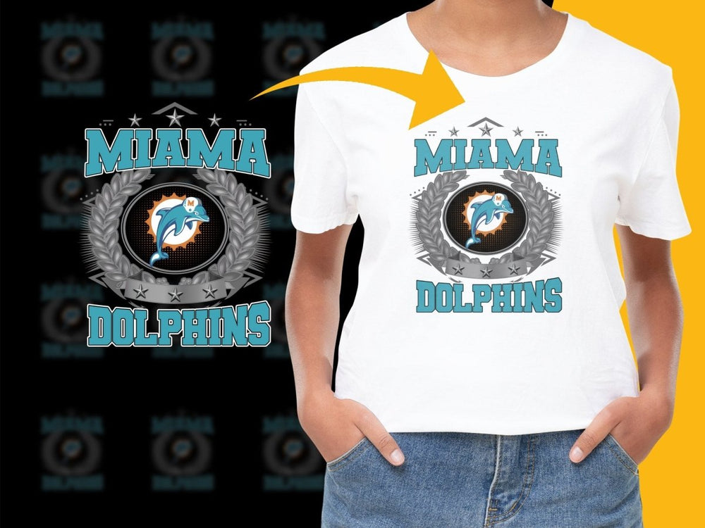 Miami Dolphins Graphic Crewneck Sporty Look PNG File - Teepew
