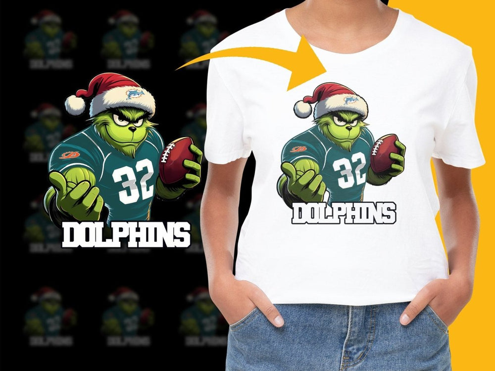 Miami Dolphins Grinch Christmas Football PNG File - Teepew