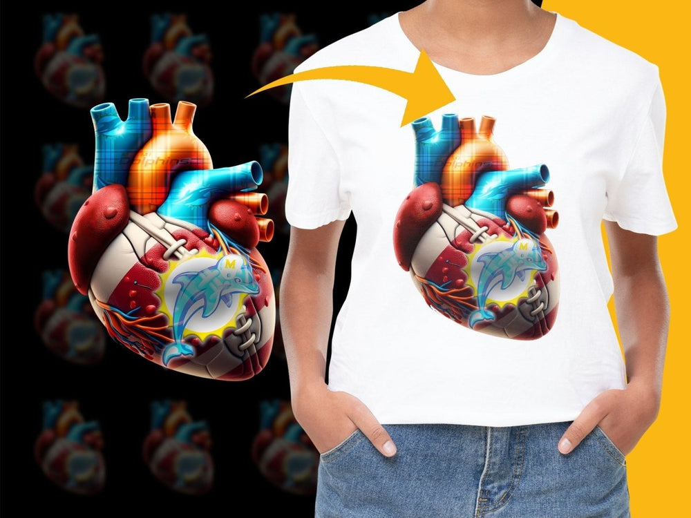 Miami Dolphins Heart Design Graphic PNG File - Teepew