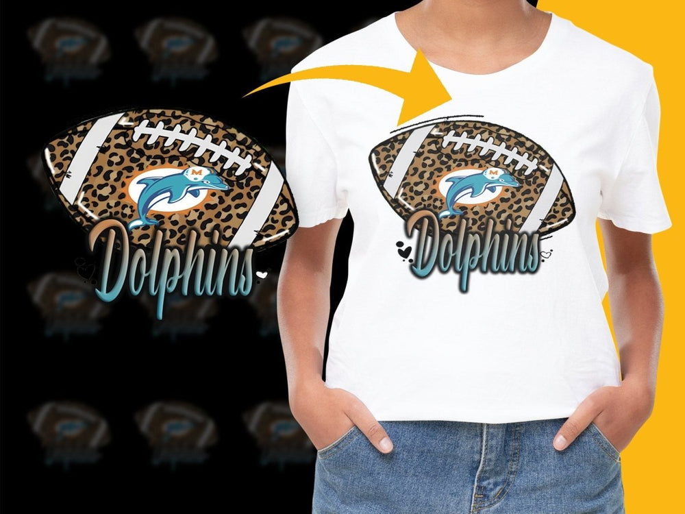 Miami Dolphins Leopard Print Graphic PNG File - Teepew