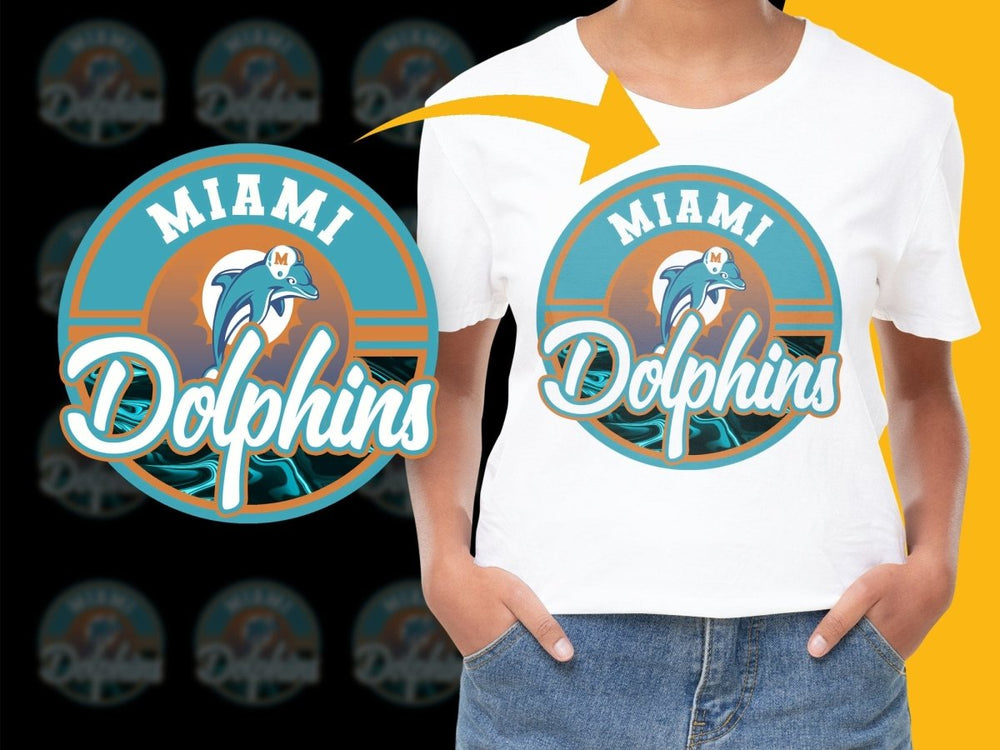 Miami Dolphins Logo Round Design graphic PNG File - Teepew