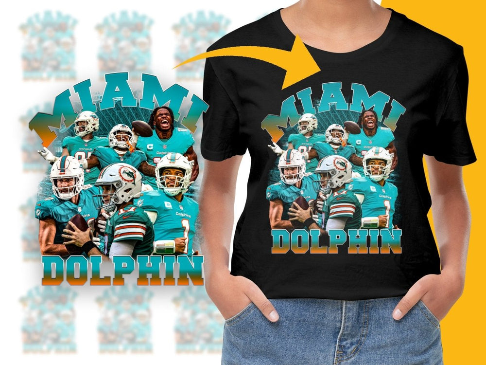 Miami Dolphins NFL Bootleg Style Graphic PNG File - Teepew