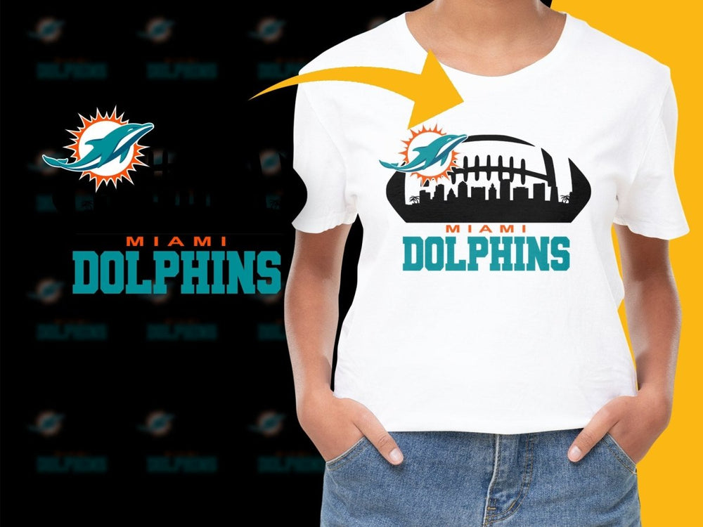 Miami Dolphins Skyline and Logo Graphic PNG File - Teepew