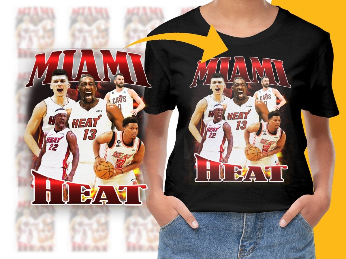 Miami Heat Basketball Team Bootleg Graphic Design PNG File - Teepew