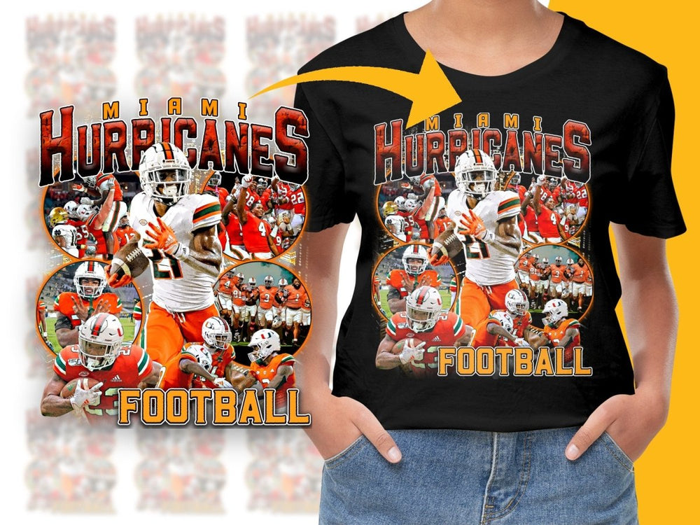 Miami Hurricanes Football Action Bootleg PNG File - Teepew