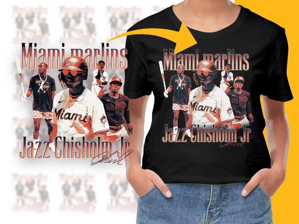 Miami Marlins Jazz Chisholm Jr Baseball Graphic PNG File - Teepew