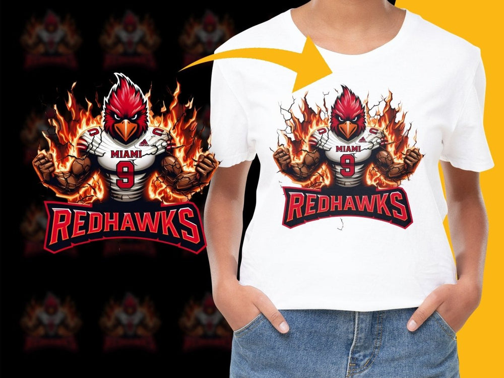 Miami Redhawks Football Team Fiery Mascot Poster PNG File - Teepew