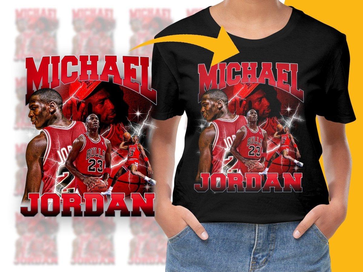 Michael Jordan Bootleg Graphic Bulls Art PNG File - Teepew