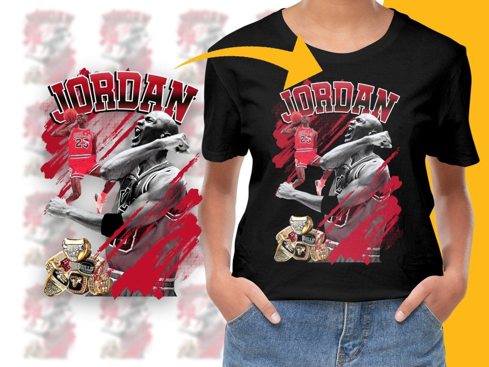 Michael Jordan Chicago Bulls Retro Basketball Legend Bootleg PNG File - Teepew