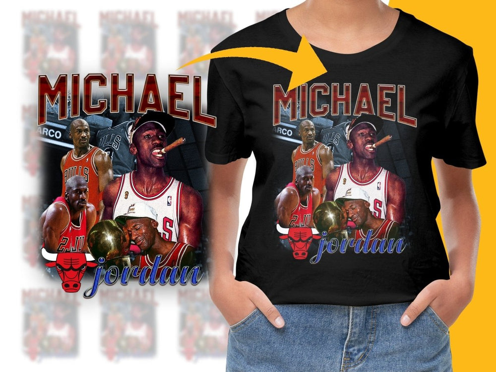 Michael Jordan Chicago Bulls Vintage Bootleg Style PNG File - Teepew