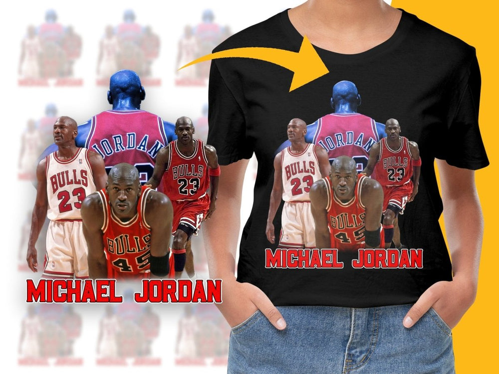 Michael Jordan Iconic Chicago Bulls Basketball Star Bootleg PNG File - Teepew