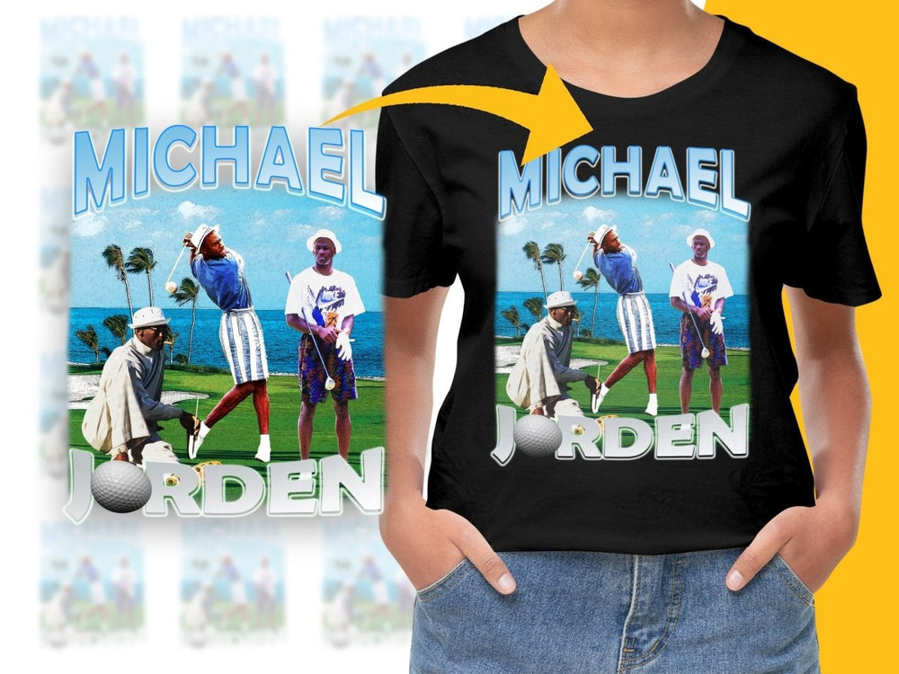Michael Jorden Golfing Vintage Style Graphic PNG File - Teepew