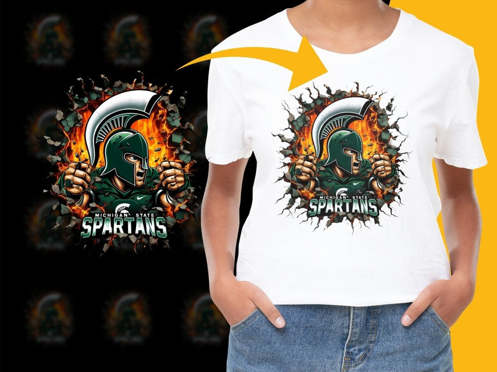 Michigan State Spartans Fire Spartan Helmet PNG Fileproduct - Teepew