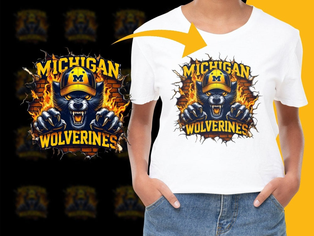 Michigan Wolverines Fiery Logo PNG Fileproduct - Teepew