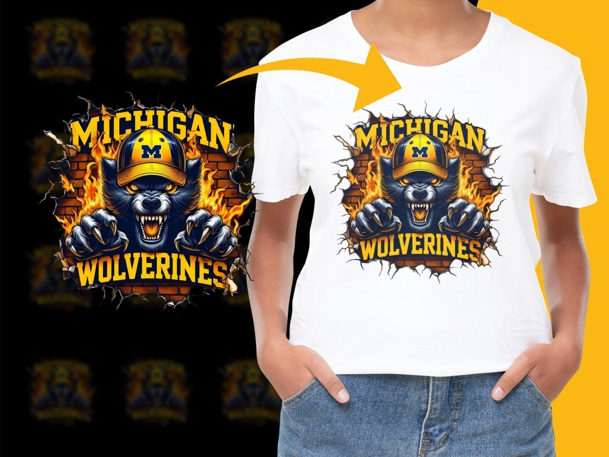 Michigan Wolverines Fiery Logo PNG Fileproduct - Teepew