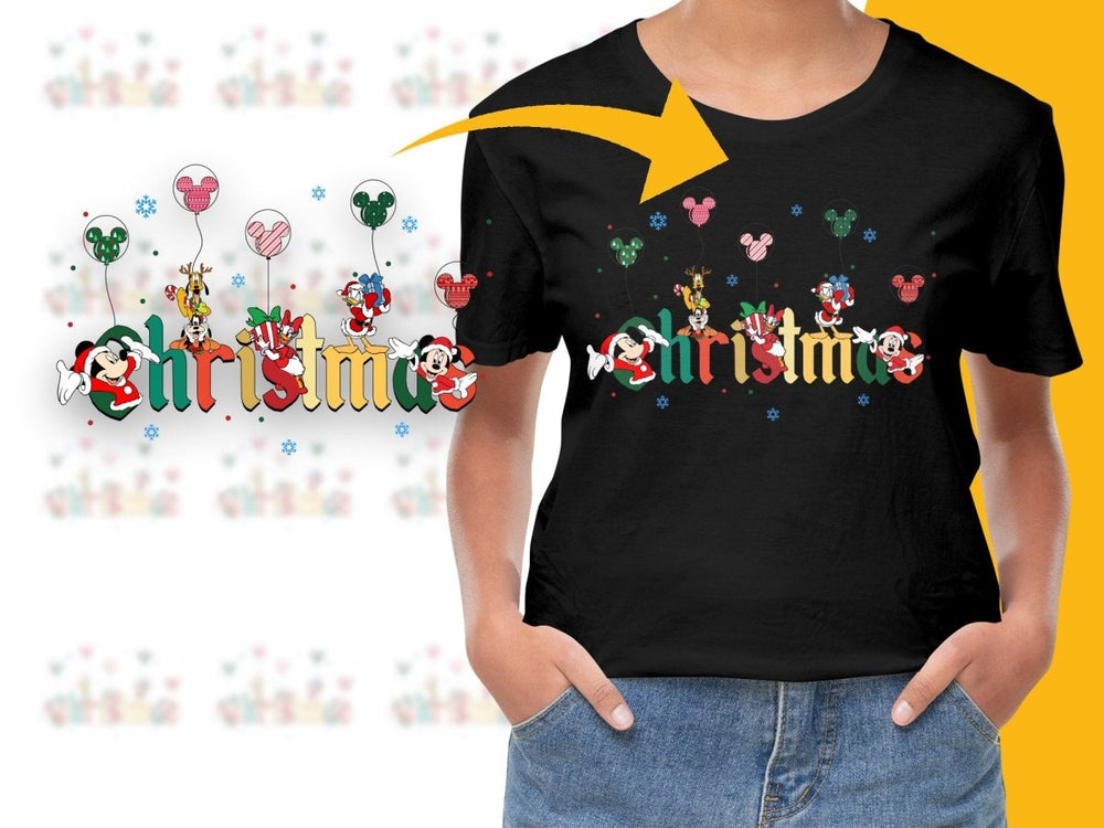 Mickey and Friends Christmas Themed Graphic PNG File - Teepew