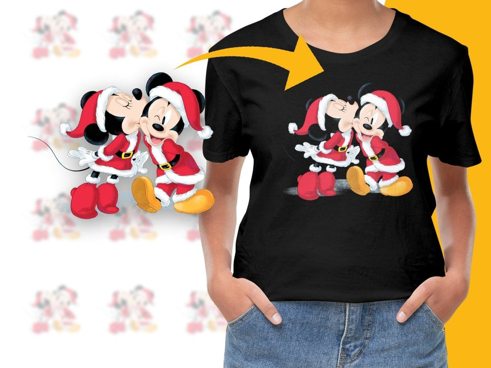 Mickey and Minnie Christmas Kiss PNG File - Teepew