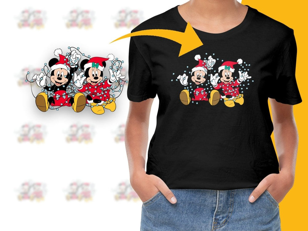 Mickey and Minnie Christmas Lights Festive PNG File - Teepew