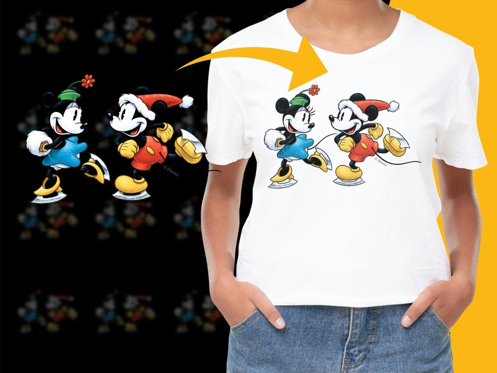 Mickey and Minnie Mouse Christmas Skating PNG File - Teepew