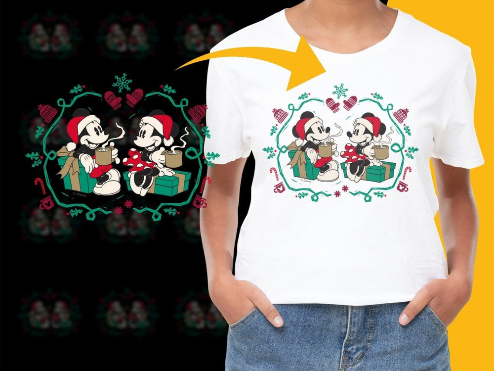 Mickey and Minnie Mouse Christmas Themed PNG File - Teepew