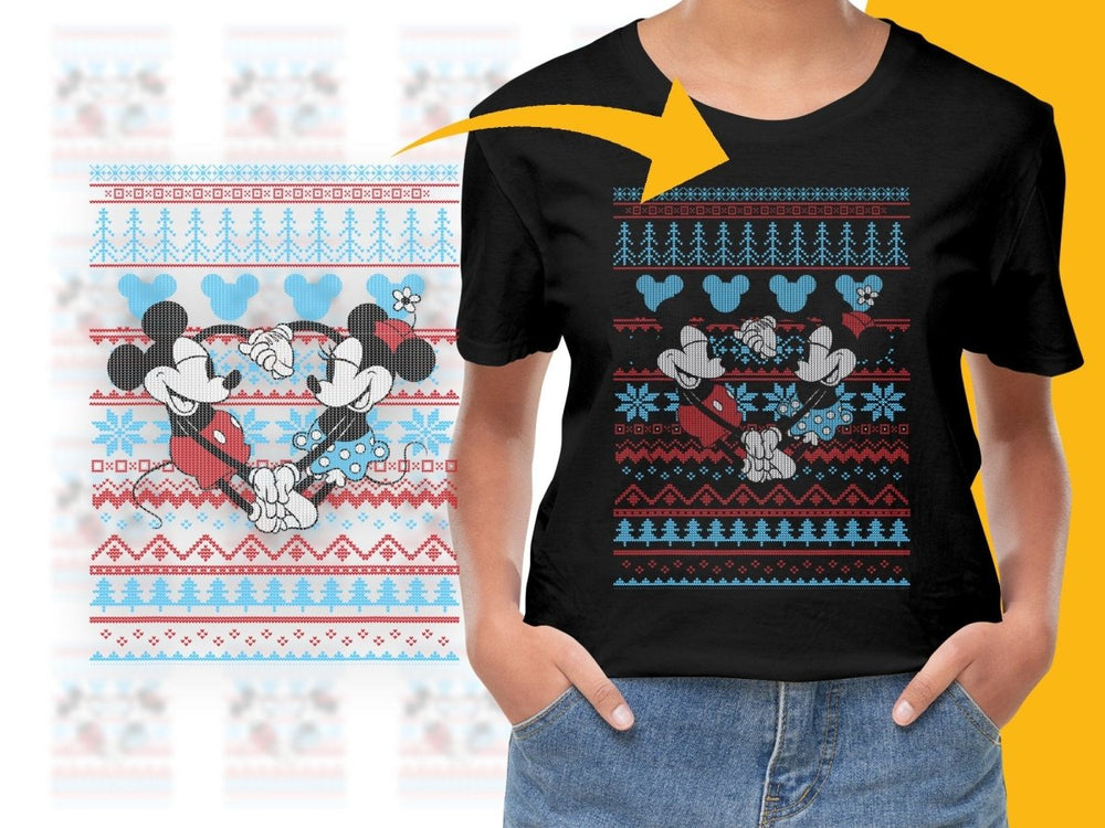 Mickey and Minnie Mouse Christmas Themed PNG File - Teepew