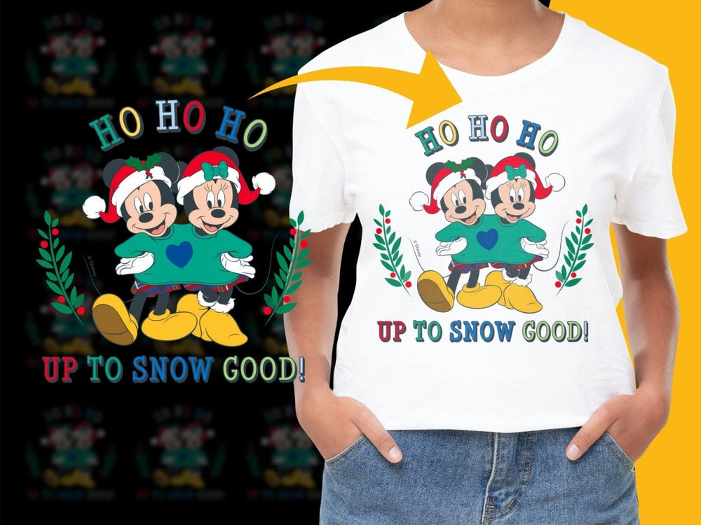 Mickey and Minnie Up to Snow Good Christmas PNG File - Teepew