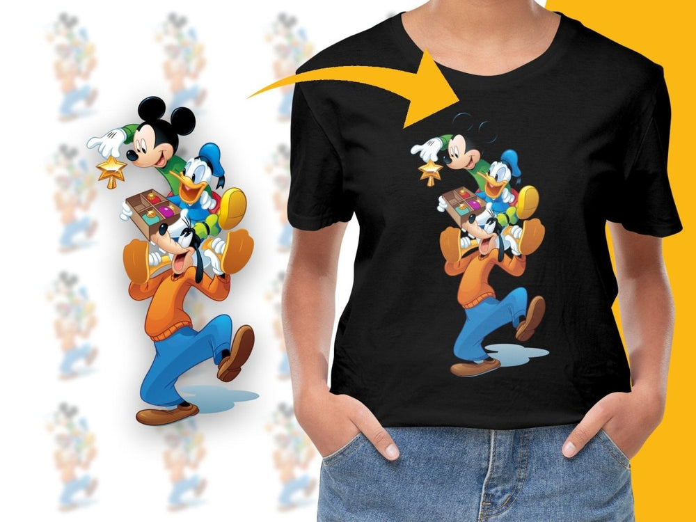 Mickey Donald Goofy Christmas Fun PNG File - Teepew