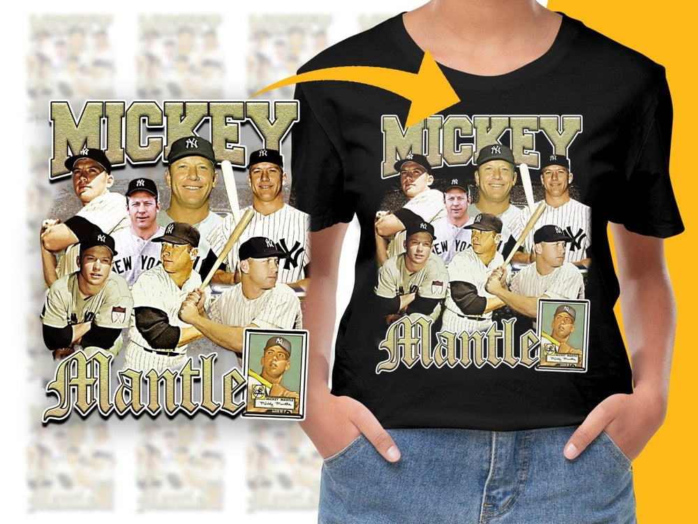 Mickey Mantle MLB Baseball Bootleg PNG File - Teepew