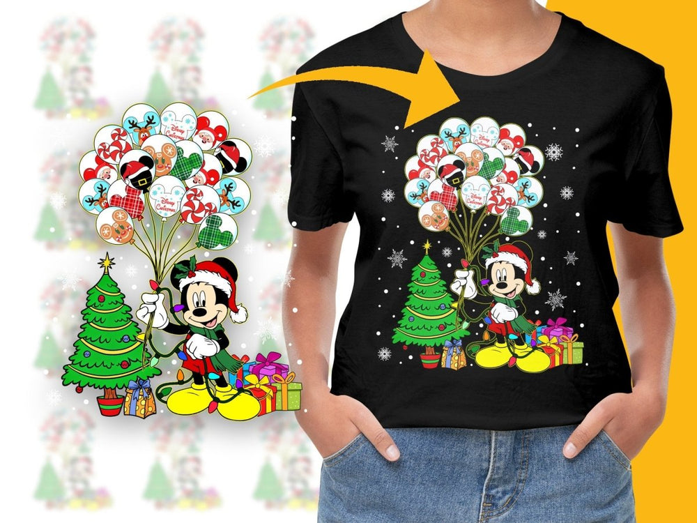 Mickey Mouse Christmas Balloons and Gifts PNG File - Teepew