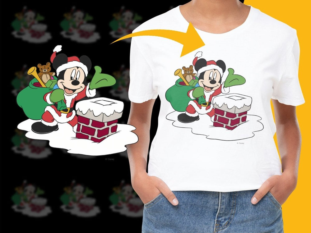Mickey Mouse Christmas Chimney Santa Claus PNG File - Teepew