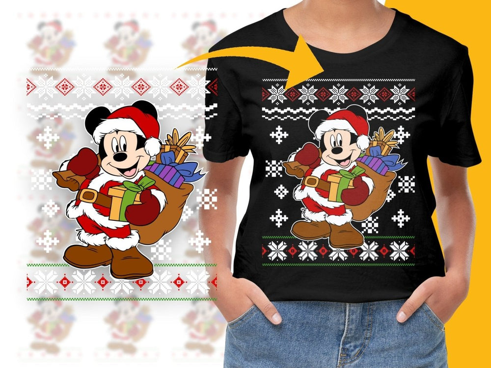 Mickey Mouse Christmas Gift Giving Cartoon PNG File - Teepew