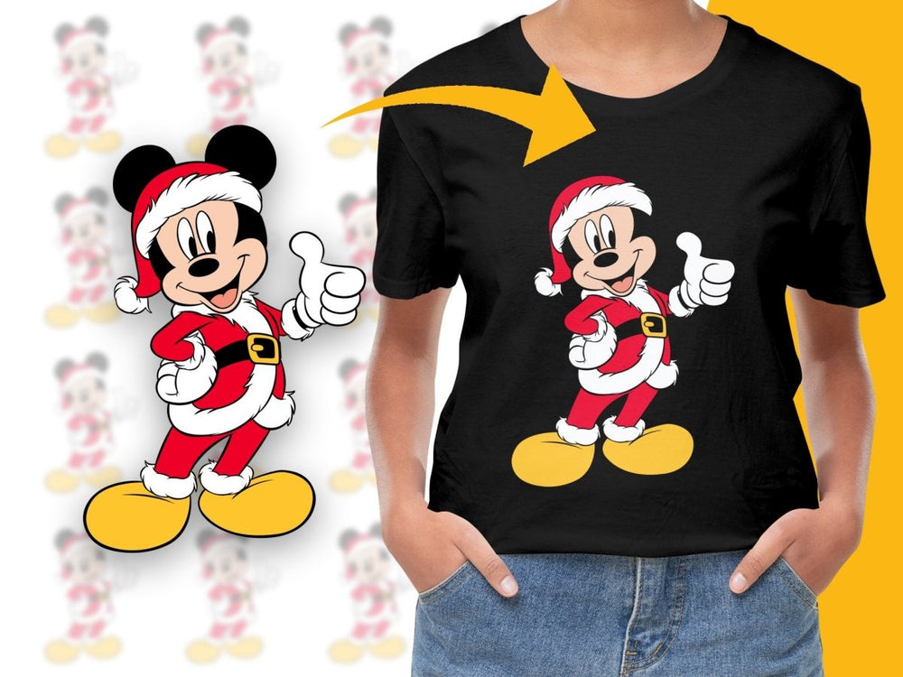Mickey Mouse Christmas Themed Santa Claus PNG File - Teepew