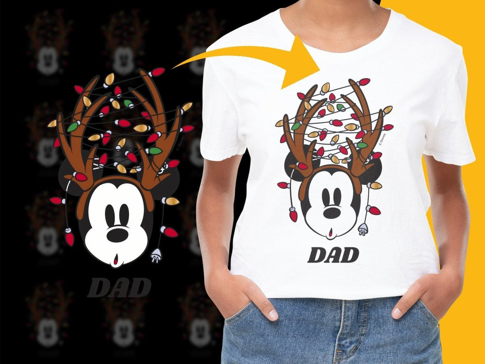Mickey Mouse Dad Christmas Lights PNG File - Teepew