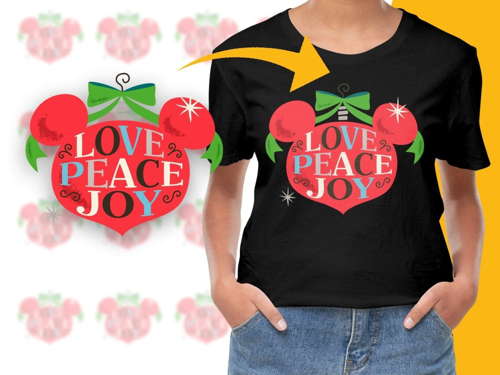 Mickey Mouse Love Peace Joy Christmas PNG File - Teepew