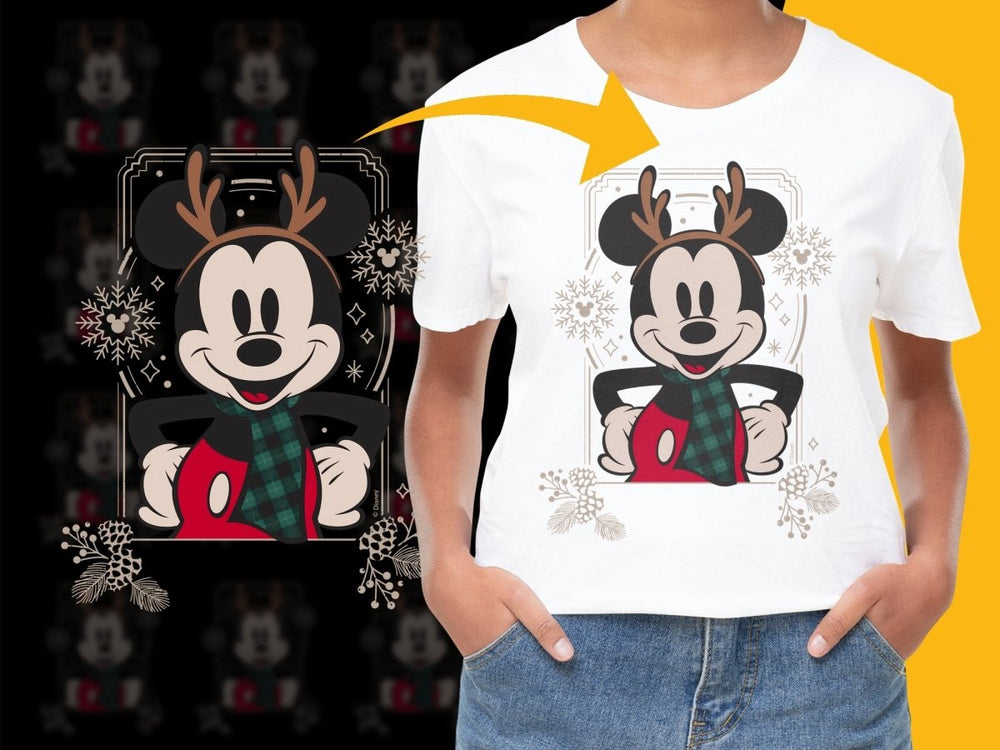 Mickey Mouse Reindeer Christmas Graphic Print PNG File - Teepew