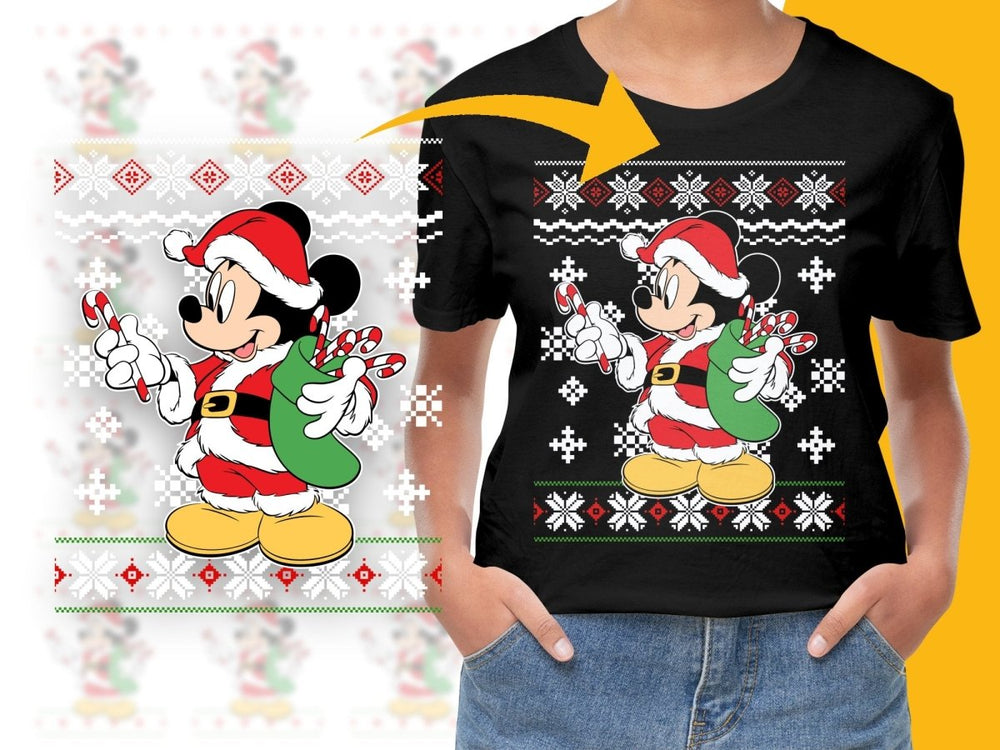 Mickey Mouse Santa Christmas Design PNG File - Teepew