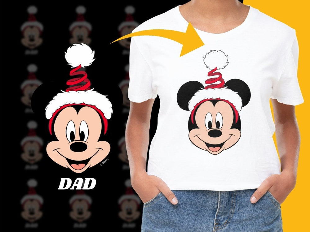 Mickey Mouse Santa Hat Smiling Face PNG File - Teepew