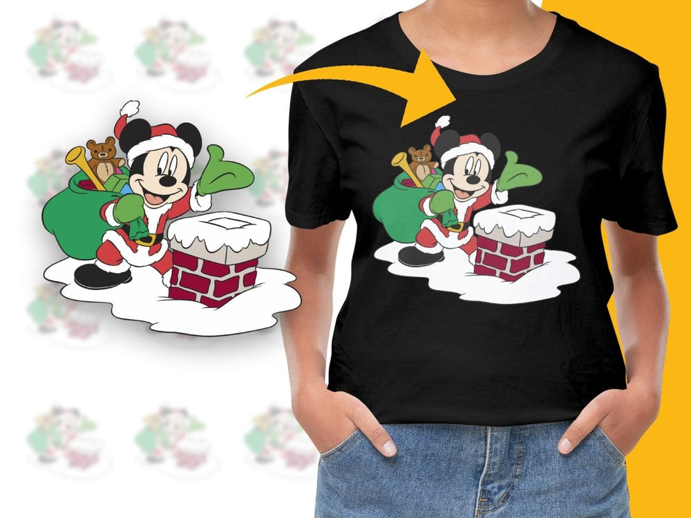 Mickey Mouse Santa with Chimney Christmas PNG File - Teepew