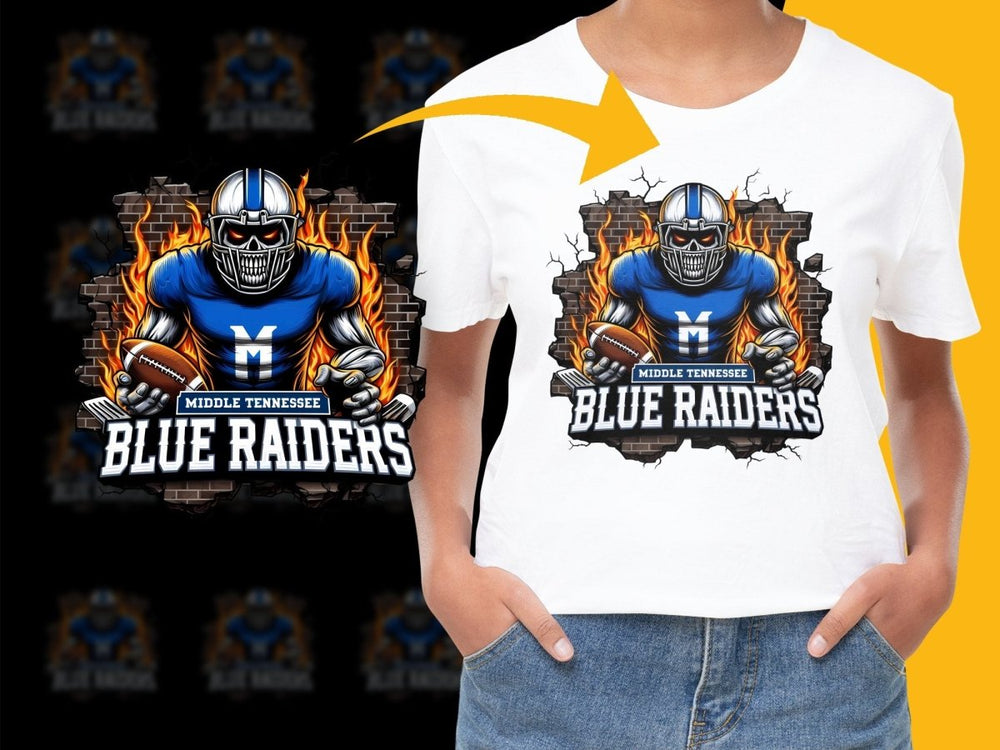Middle Tennessee Blue Raiders Skull Football PNG File - Teepew