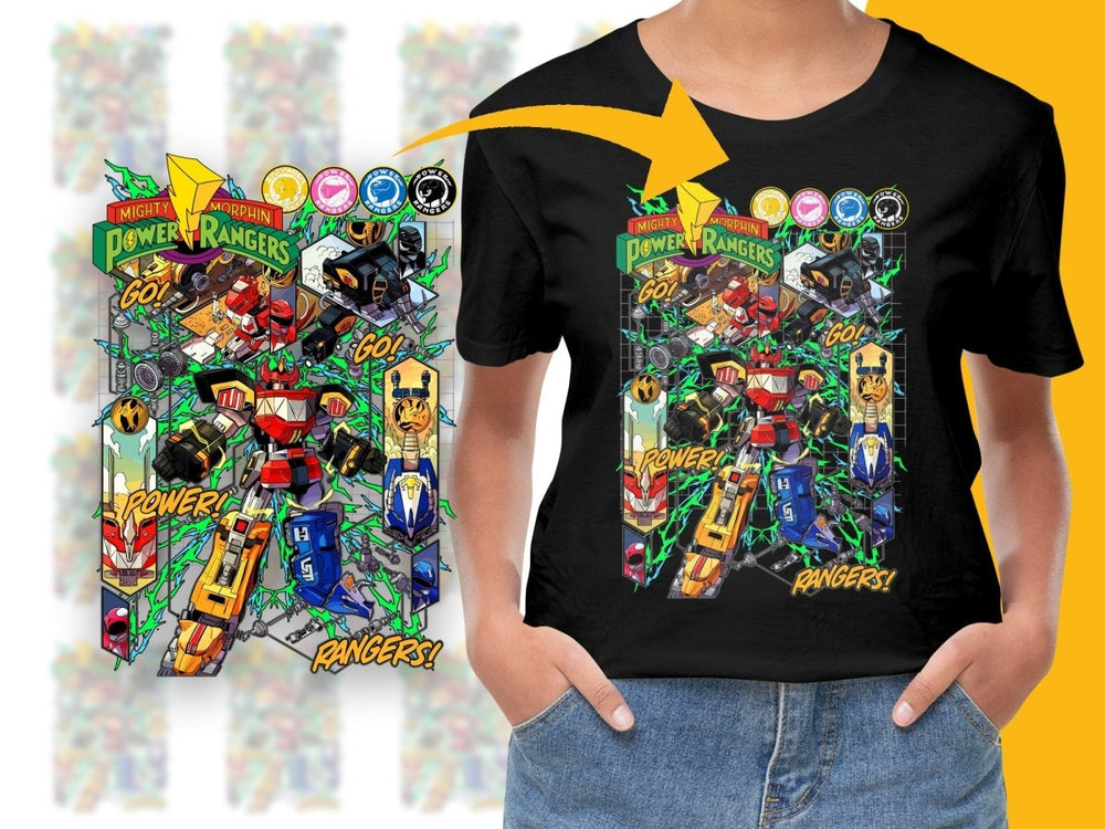 Mighty Morphin Power Rangers Megazord Action PNG File - Teepew