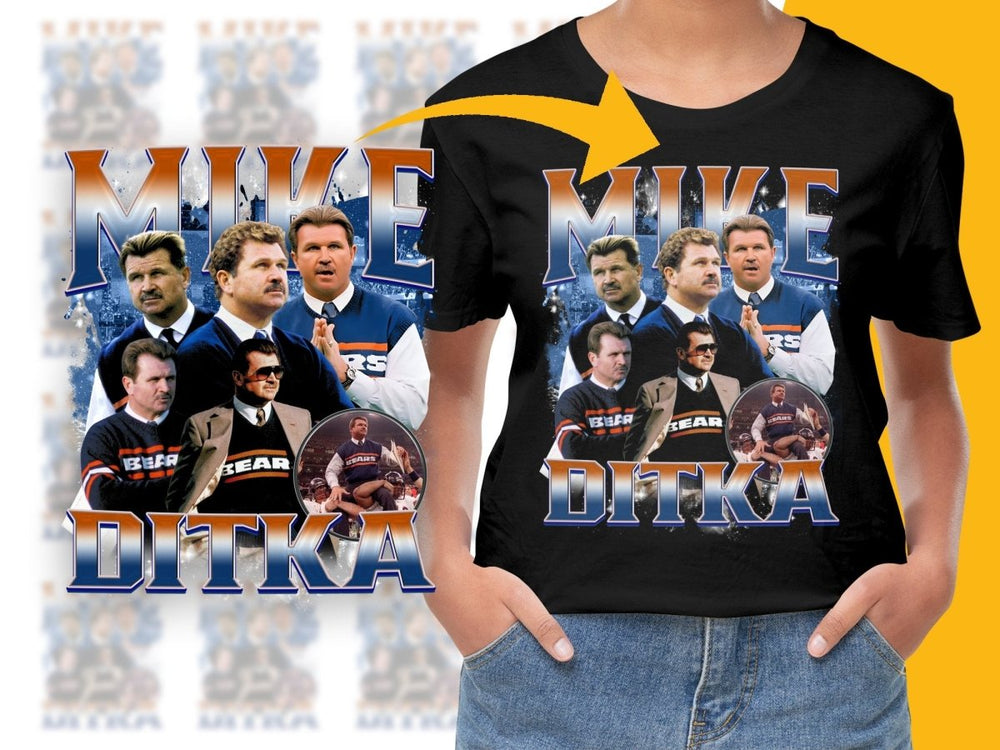 Mike Ditka Bears Iconic Moments Bootleg PNG File - Teepew