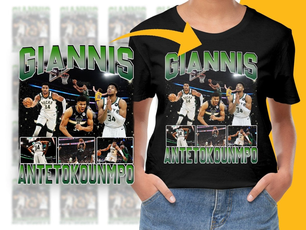 Milwaukee Bucks Giannis Antetokounmpo Basketball Star Bootleg PNG File - Teepew