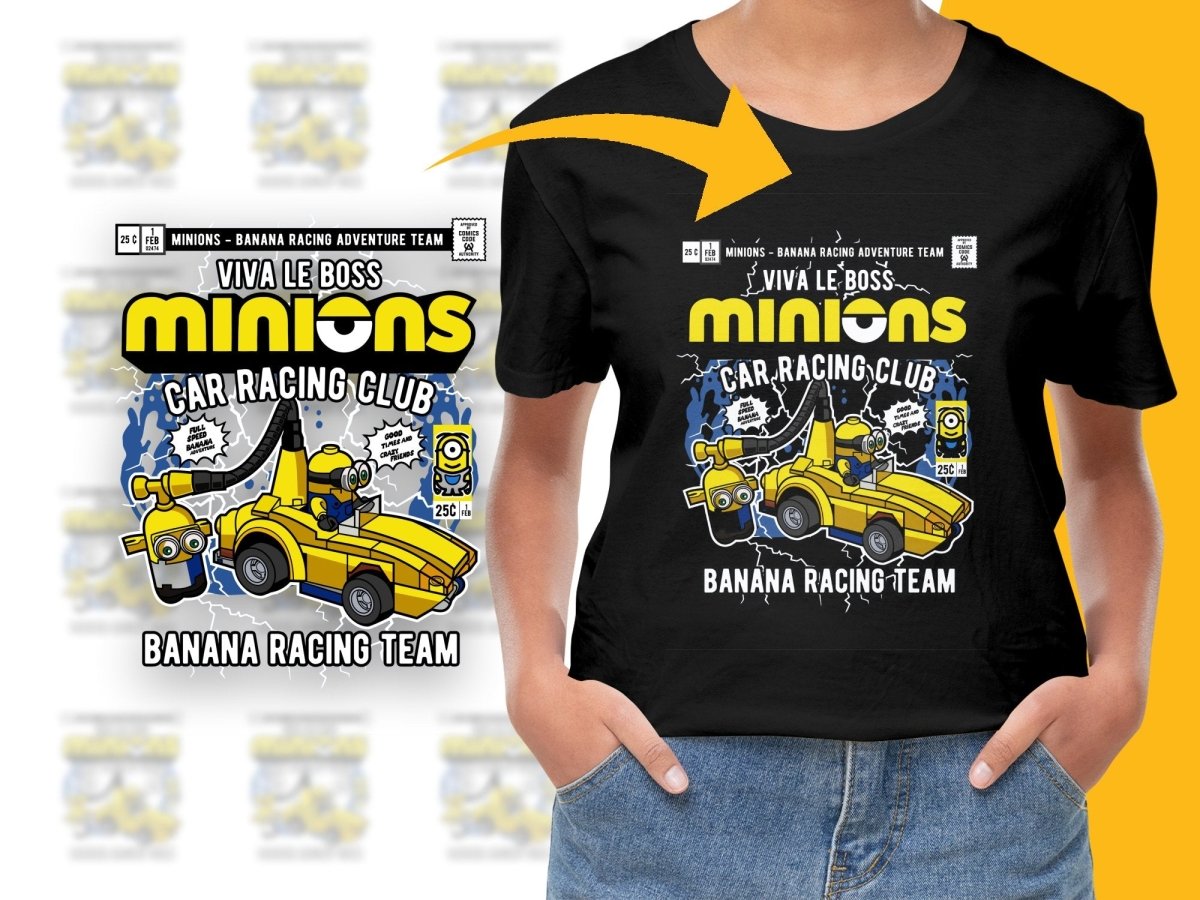 Minions Banana Racing Car Popculture PNG File - Teepew