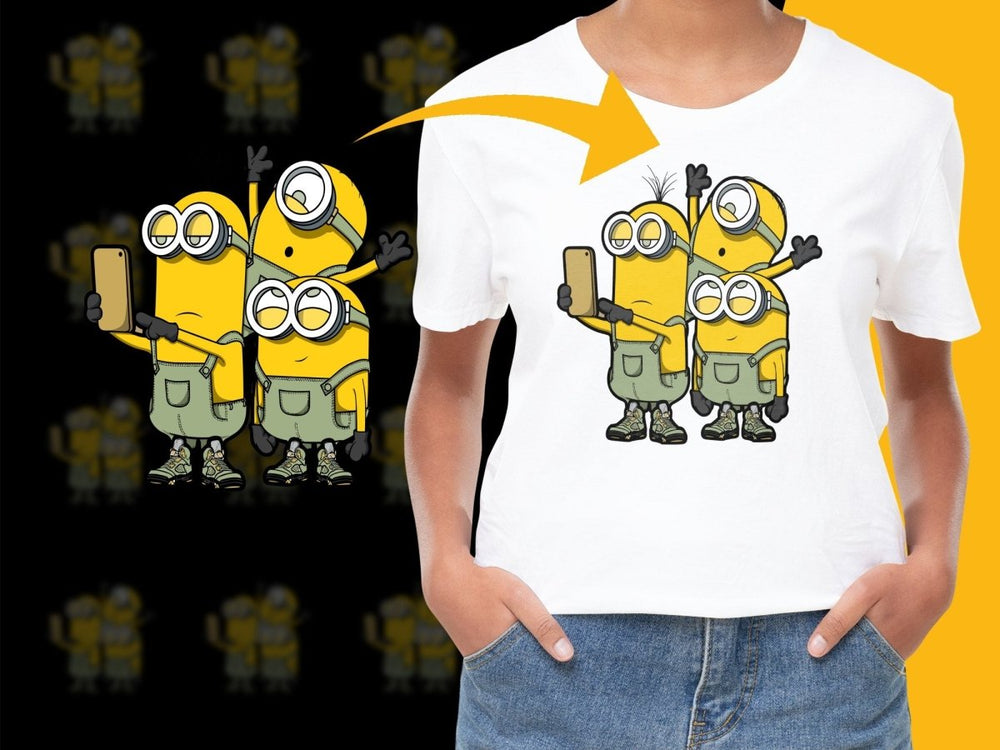 Minions Taking a Selfie Fun Graphic Design PNG File - Teepew