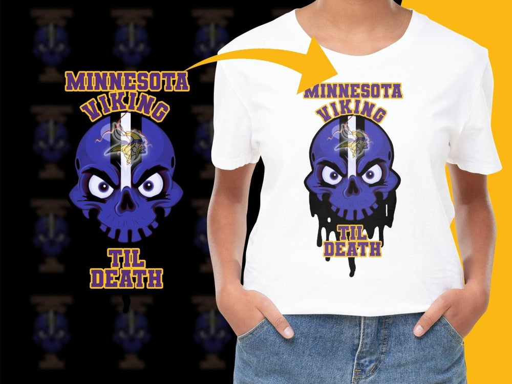 Minnesota Viking Til Death Skull Graphic PNG File - Teepew